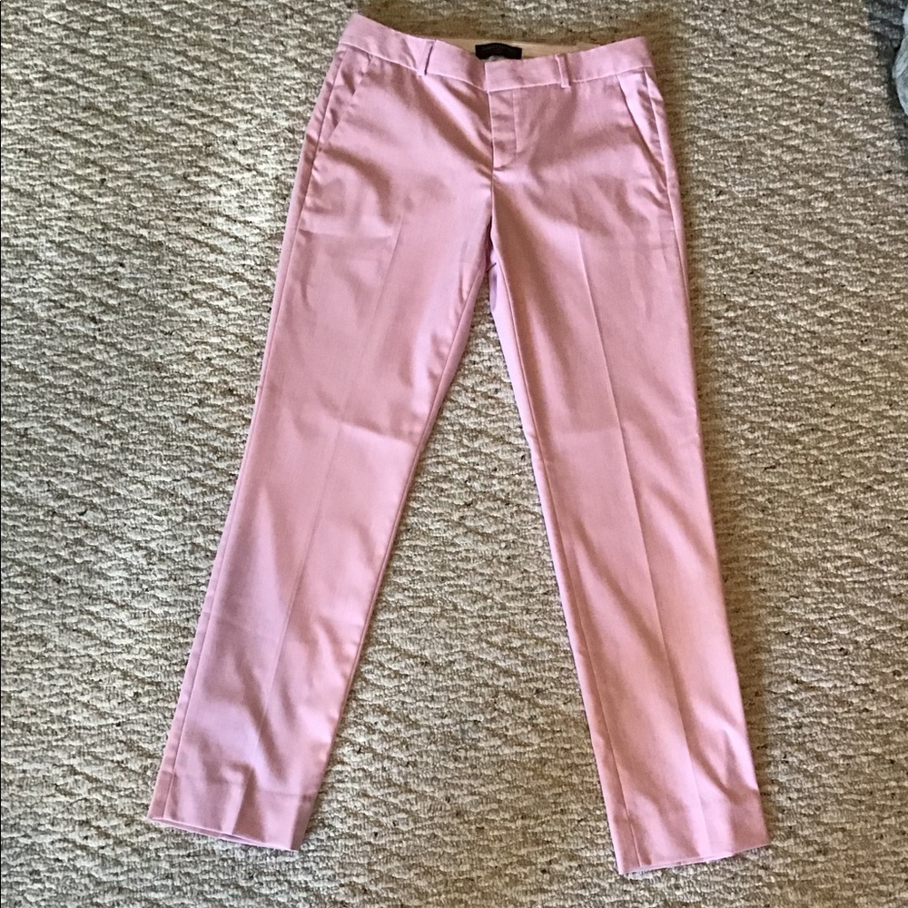 Pink mid rise work pants